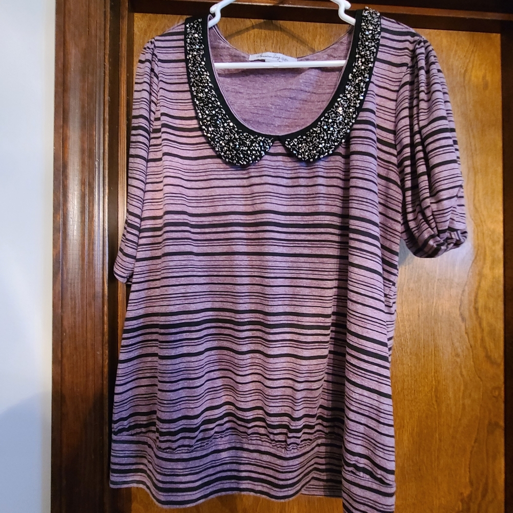 Purple and black blouson